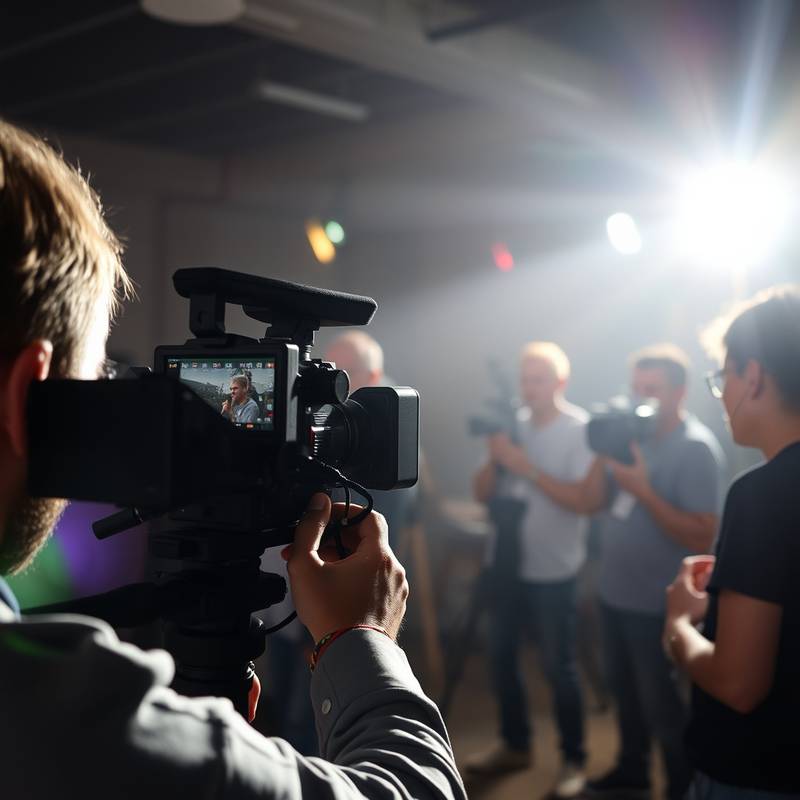 Behind the scenes of a video production